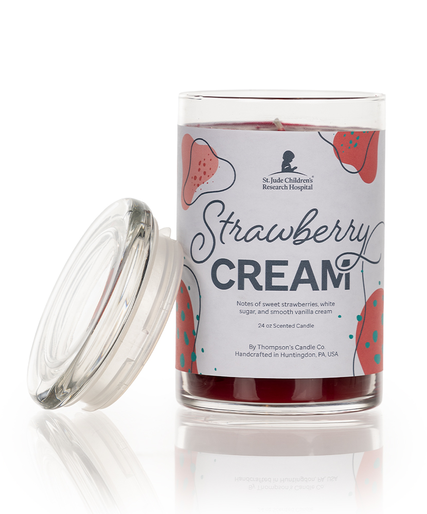 Primary image Strawberry Cream 24 oz Scented Candle with Glass Lid